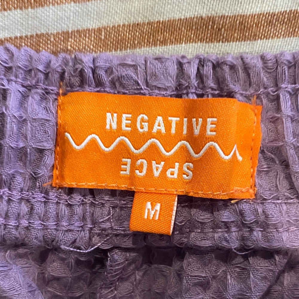 Negative Space Purple Drawstring Short Waffle Kni… - image 2